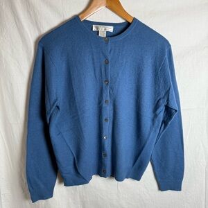 Blue Cashmere Button-Up Cardigan Vintage